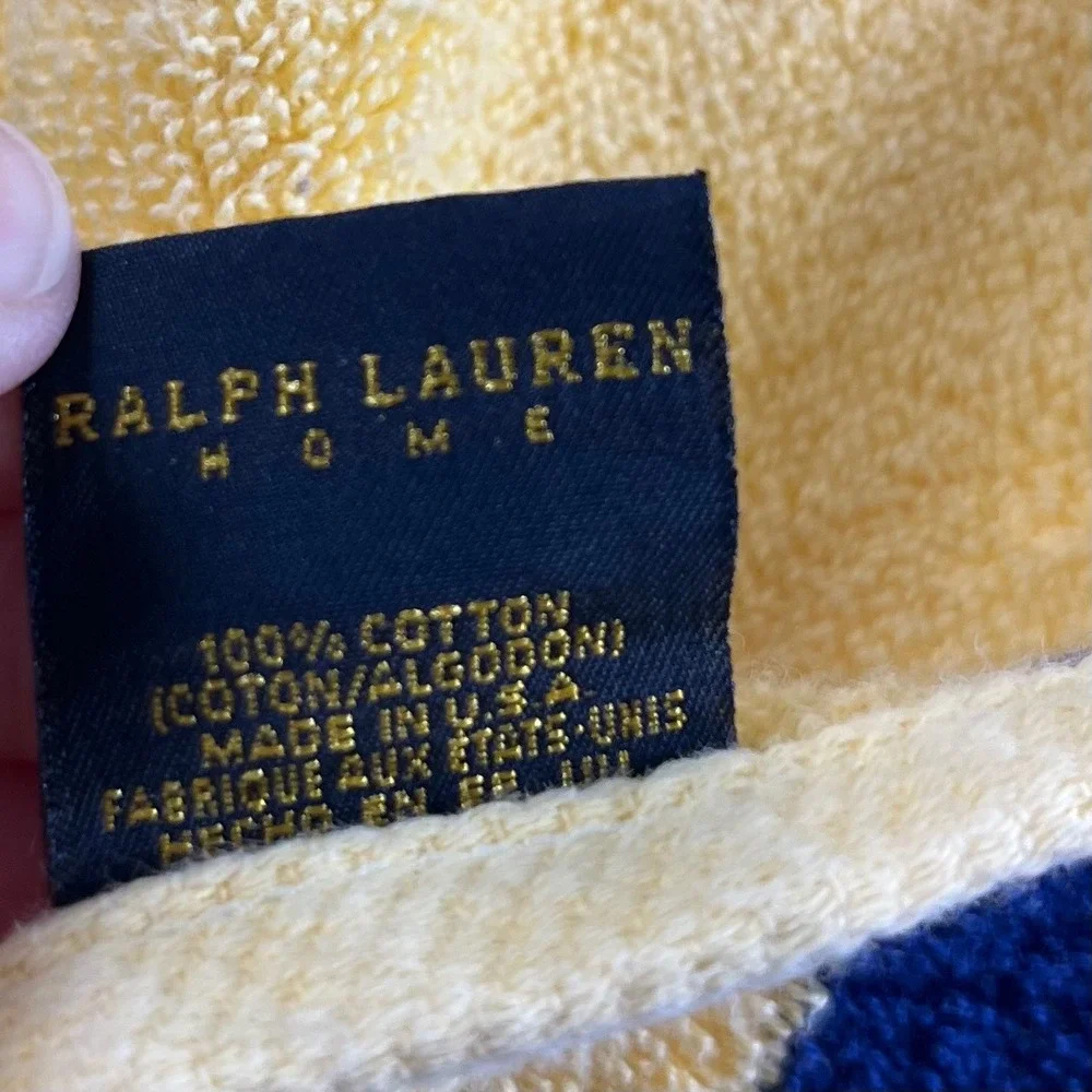 Vintage Ralph Lauren Beach Towel Striped Cotton USA Resort Coastal Preppy 64x35